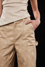 Load image into Gallery viewer, Beige Leather Distressed Asymetrical Top
