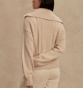 Varley Camello Cable Half Zip 2.0-Parchment