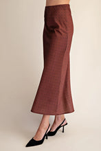 Load image into Gallery viewer, Mocha Polka Dot Satin Skirt