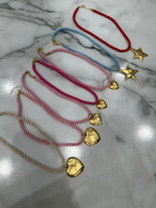 Cord Necklace w/Gold Pendant