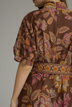 Load image into Gallery viewer, Terra Cotta Printed Tie Waist Midi Dress