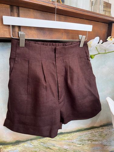 Dark Brown Linen Short