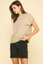 Load image into Gallery viewer, Taupe Shirring Detail Sweater Vest
