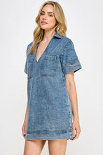 Load image into Gallery viewer, Blue Denim SS Mini Dress