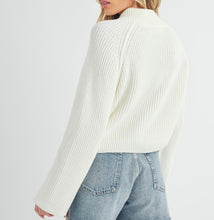 Load image into Gallery viewer, Soft Ribbed Half Zip Sweater White