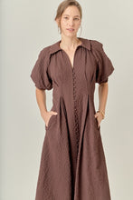 Load image into Gallery viewer, Brown Shirt Midi Dress