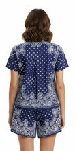 Load image into Gallery viewer, Blue Paisley Paula Top