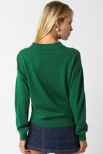 Load image into Gallery viewer, Green LS Button Knit Sweater