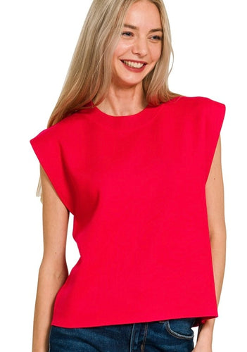 Red Viscose Sweater Vest