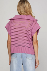 Mauve Pink Collared Half Zip