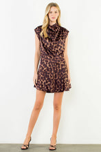 Load image into Gallery viewer, Brown Silk Leopard Print Dress (THML)