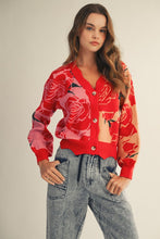 Load image into Gallery viewer, Rose Pink Floral Cardigan