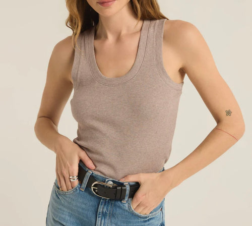 Z Supply Taupe Sirena Rib Tank