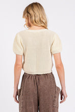Load image into Gallery viewer, Cream Puff Slv V-Neck Knit Top