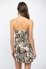 Load image into Gallery viewer, Black Multi Tropical Print Scallop Layered Dress