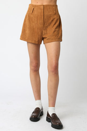 Camel Suede Shorts w/ Belt Loops