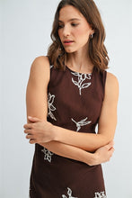 Load image into Gallery viewer, Brown Embroidery Slvls Long Dress