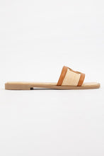 Load image into Gallery viewer, Cognac Raffia Slip On Sandal