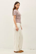 Load image into Gallery viewer, Coco/White Striped Knit SS Top