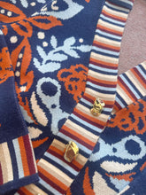 Load image into Gallery viewer, Navy Floral V-Neck Cardi w/ Gold Buttons (THML)
