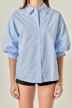 Load image into Gallery viewer, Striped Balloon Slv Shirt Cobalt
