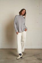 Load image into Gallery viewer, Perfect White Tee Heather Grey Cashmere Mock Neck Sweater