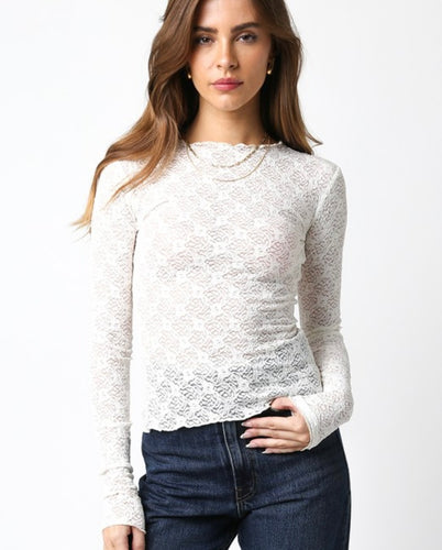 Cream Lacey LS Top