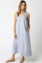 Load image into Gallery viewer, Denim Striped Slvls Linen Dress