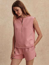 Load image into Gallery viewer, Varley Simmons Half Zip Tank- Brandy Rose