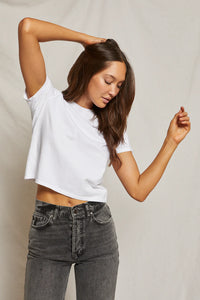 Crew Neck Baby Tee White
