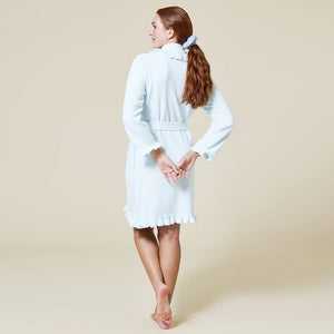 Softies 36” Ruffle Chenille Robe Light Blue