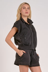 Black Zipper Vest