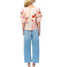 Load image into Gallery viewer, Peach Floral Embroidered SS Lenora Top