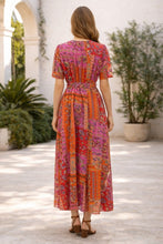 Load image into Gallery viewer, Fuchsia Multi Print Belted Maxi Dress