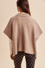 Load image into Gallery viewer, Latte Side Slit Sweater Cape Cardigan