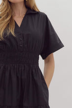 Load image into Gallery viewer, Black V-Neck SS Tiered Maxi Dress