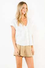 Load image into Gallery viewer, White SS Gauze Top w/ Buttons (THML)