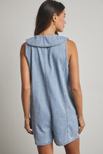 Load image into Gallery viewer, Denim Collared Button Down Romper
