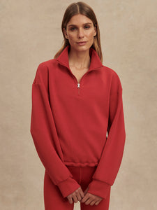 Varley Sian Cropped Half Zip Midlayer Lava Falls
