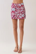 Load image into Gallery viewer, Maroon Floral Print Mini Skirt