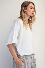 Load image into Gallery viewer, White Melange Button Frnt Soft Cardigan Top