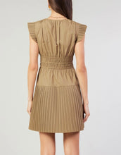 Load image into Gallery viewer, Latte SS V-Neck Pleated Mini Dress