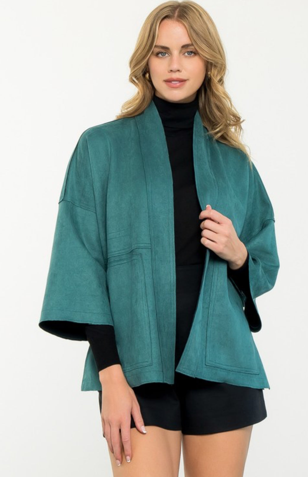 Teal Suede SS Coat