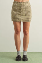 Load image into Gallery viewer, Tan/Brown Checkered Mini Skirt