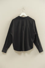 Load image into Gallery viewer, Black LS V-Neck Button Down Blouse