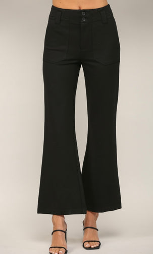 Black Two Frnt Pocket Flare Pants