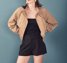 Load image into Gallery viewer, Beige Lightweight Bomber Jacket