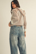 Load image into Gallery viewer, Camel/Cream Luxe Relaxed Hoodie Top