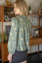 Load image into Gallery viewer, Sage Tassel LS Printed Blouse