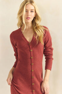 Sienna LS Button Down Sweater Dress